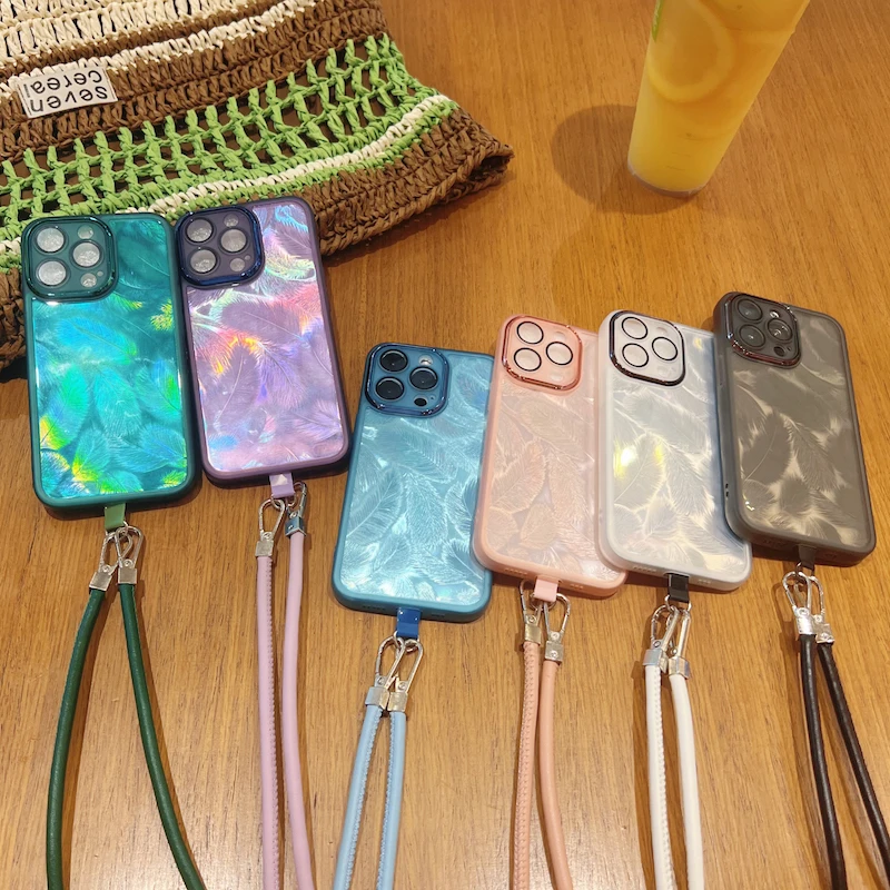 Чехол для телефона с ремешком через плечо для Samsung Galaxy M11 M53 M54 M55S M56 M40S M36 M35 M34 M33 M16 M15 M14 M05 M04 Laser Bling Cover