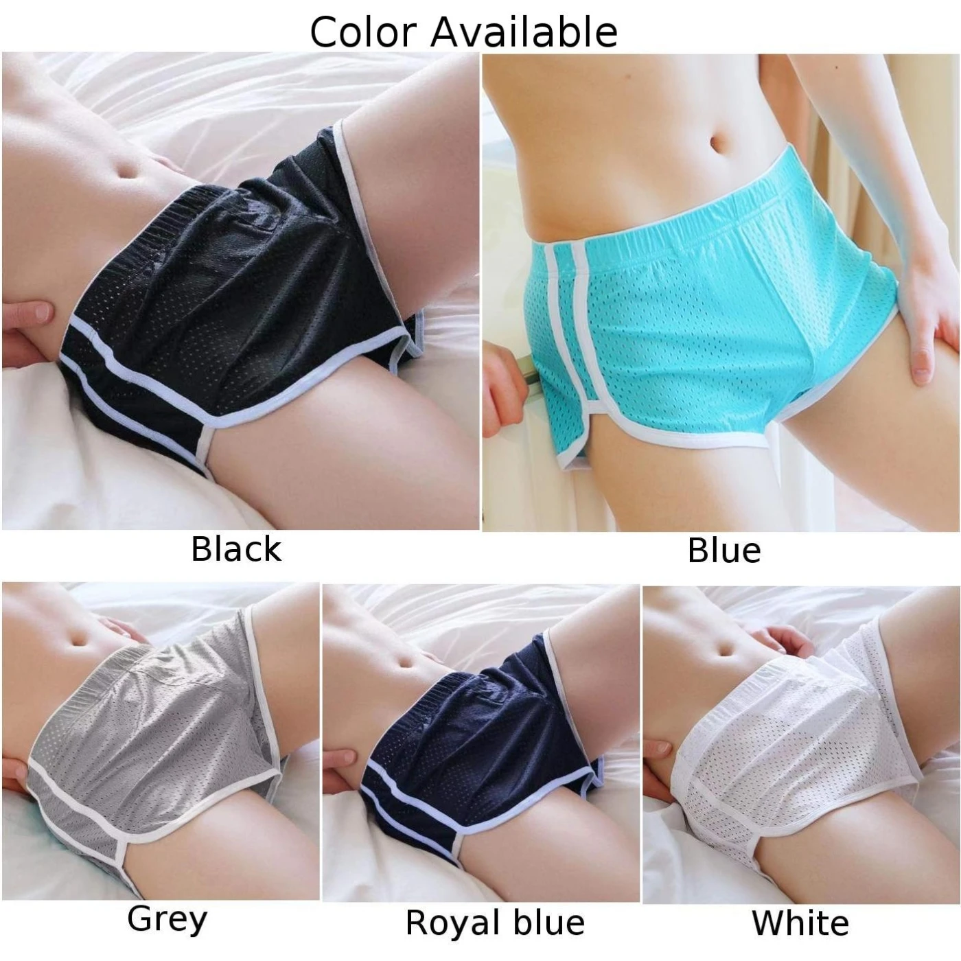 Sexy Lingerie Men Ice Silk Hollow Boxer Briefs Pouch Underwear Youth Male Shorts Sleep Bottoms Trunks Underpants