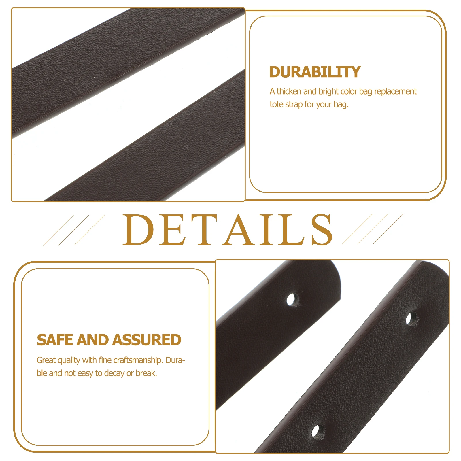

2 Pcs Belt Premium Rivets Style H Strap PU Durable Replacement Rivets Style H Accessories