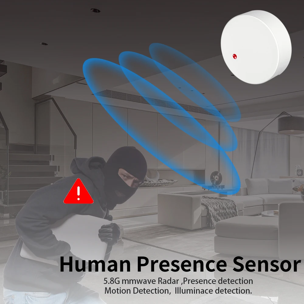 Tuya Zigbee Presence Sensor Mmwave Radar Wave Human Detector Motion Detector Work With Tuya Hub