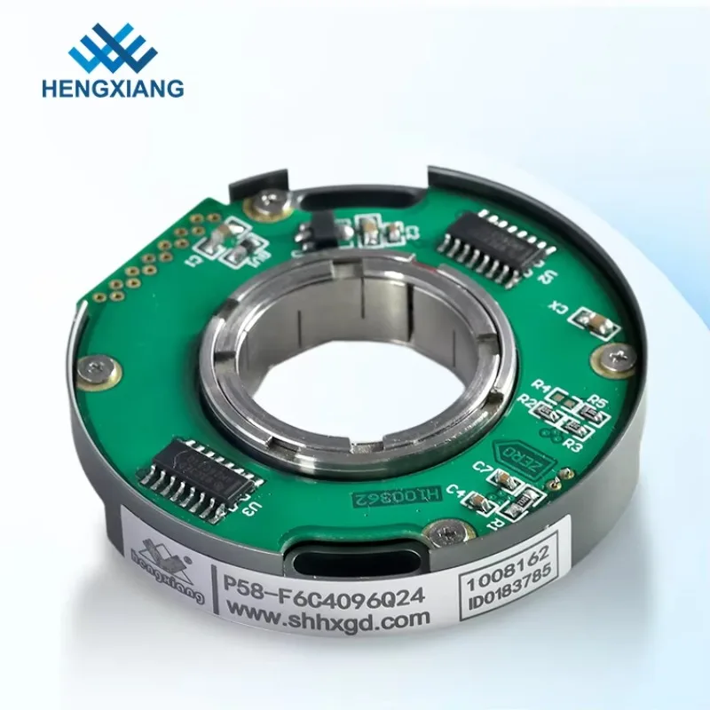NEW Hengxiang Pulse Rotary Incremental Encoders P58 5000ppr/8-Pole Shaft 24mm Servo Motor Seiko Optical Sensor Hollow Shaft Ext