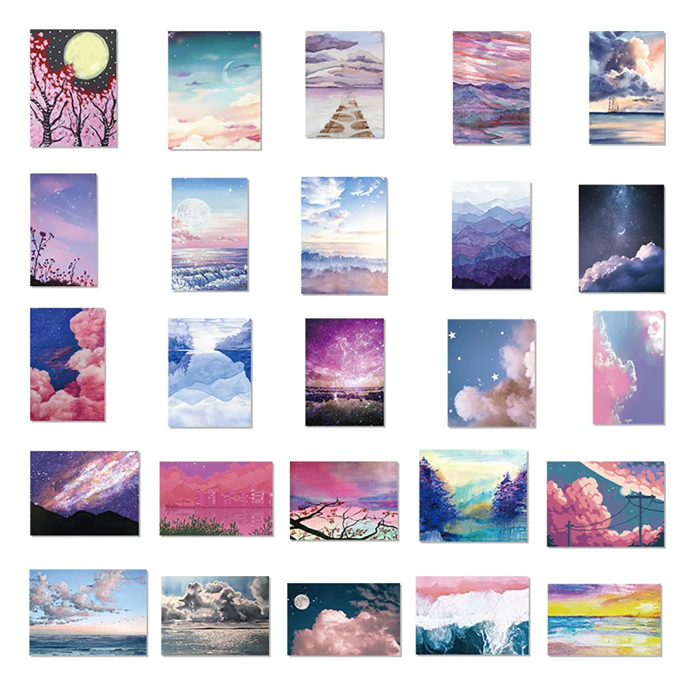 10/30/50PCS Aesthetic Sky Sea Painting INS Stickers Decoration Suitcase Scrapbooking Phone Laptop Stationery Kid\'s Toy Sticker