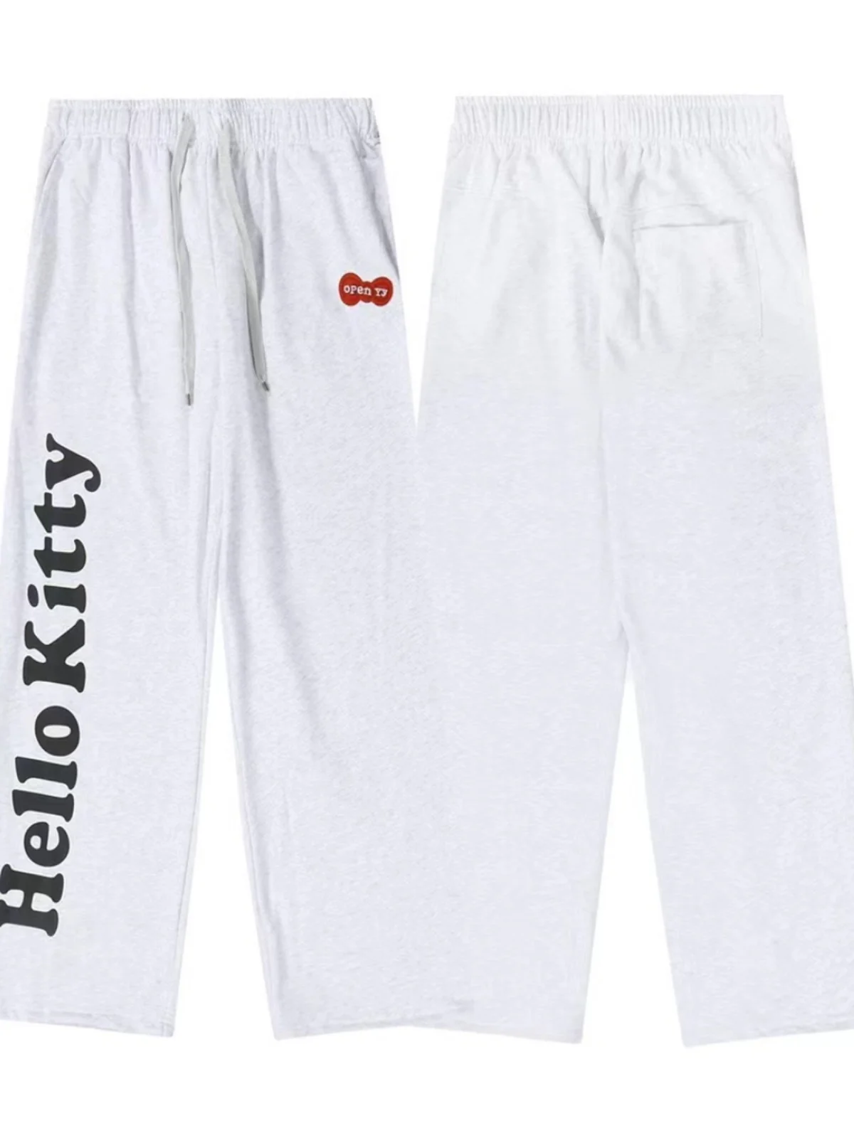 กางเกงขายาวลำลองสไตล์เกาหลี ผ้าฝ้าย เอวสูง ทรงตรง สำหรับผู้หญิง เหมาะสำหรับเต้นรำ