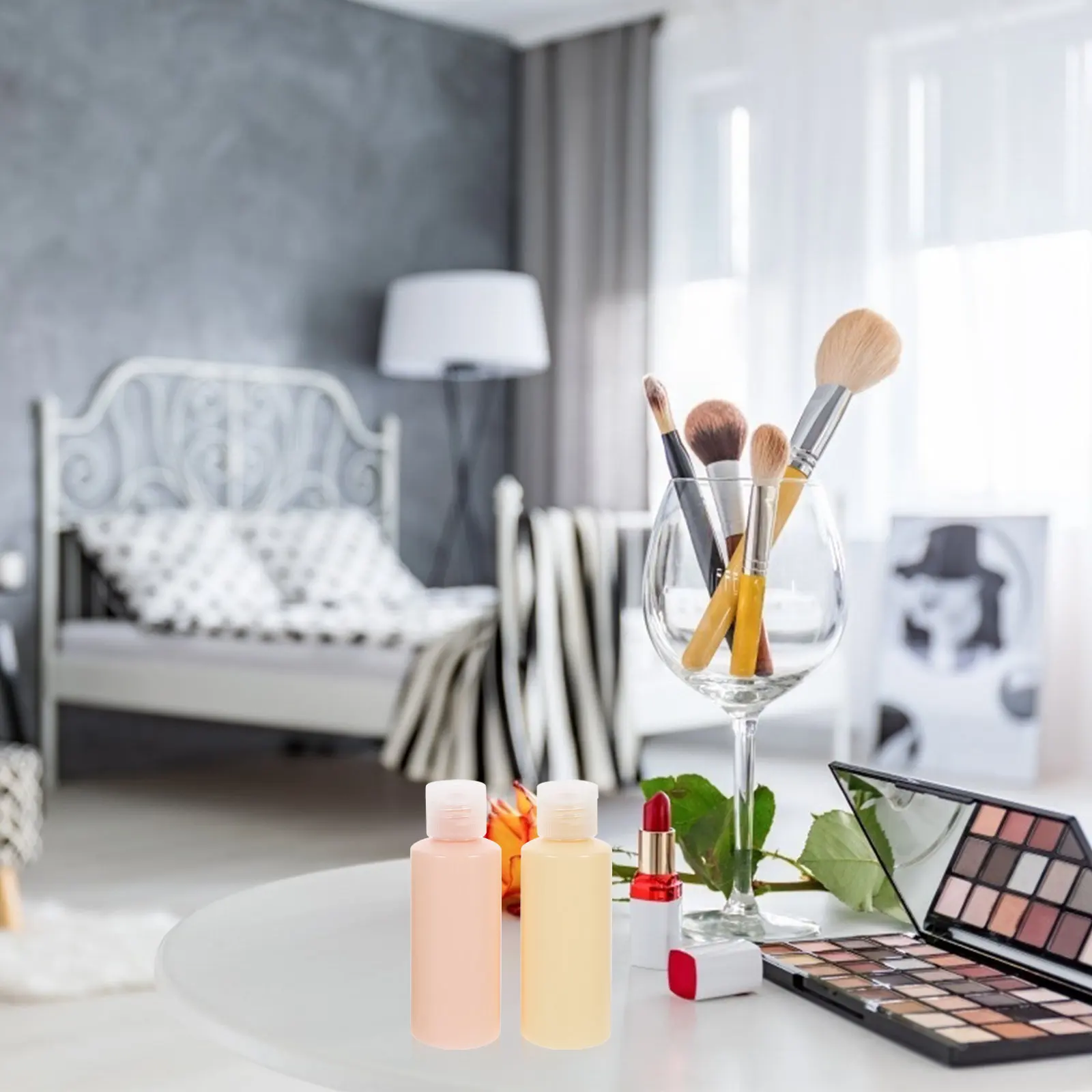 4 Stück Reise-Toilettenartikel-Flaschen, auslaufsicher, tragbar, nachfüllbar, Behälter für Sonnencreme, Flüssigseife, Reisezubehör