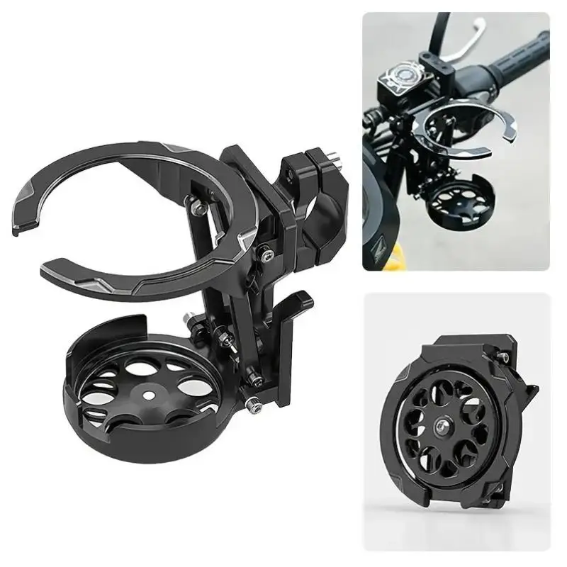 Foldable Rotatable Motorcycle Handlebar Cup Holder, Water Bottle Mount Bracket Moto Accessories, Available in 1 or 4 Pieces