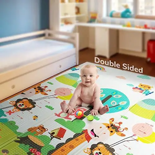 Matras mainan bayi ketebalan 2cm, matras merangkak dapat dilipat, matras Puzzle anak, matras bermain mudah penyimpanan