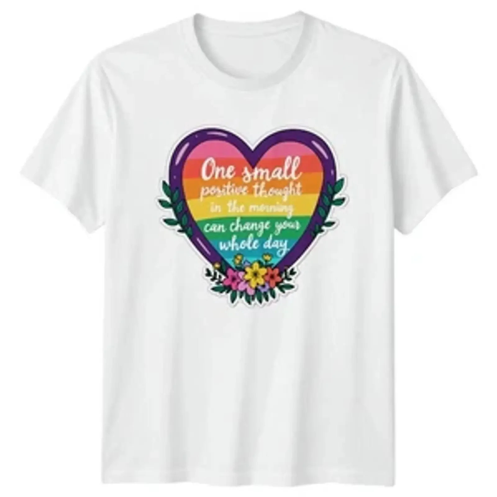 One Small Positive Thought In Women's T Shirt Affirmations vintage Washed Versatile Slightly Stretched Casual Breathable Soft