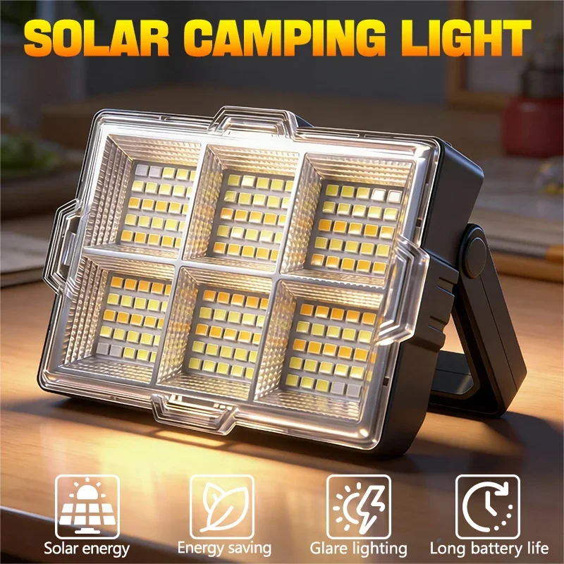 

Кемпинговый светильник на солнечной энергии, аккумулятор 18650, 1200 мАч, 2 встроенных сильных магнитных оснований, кронштейн с крючком, зарядка типа C, портативное оборудование