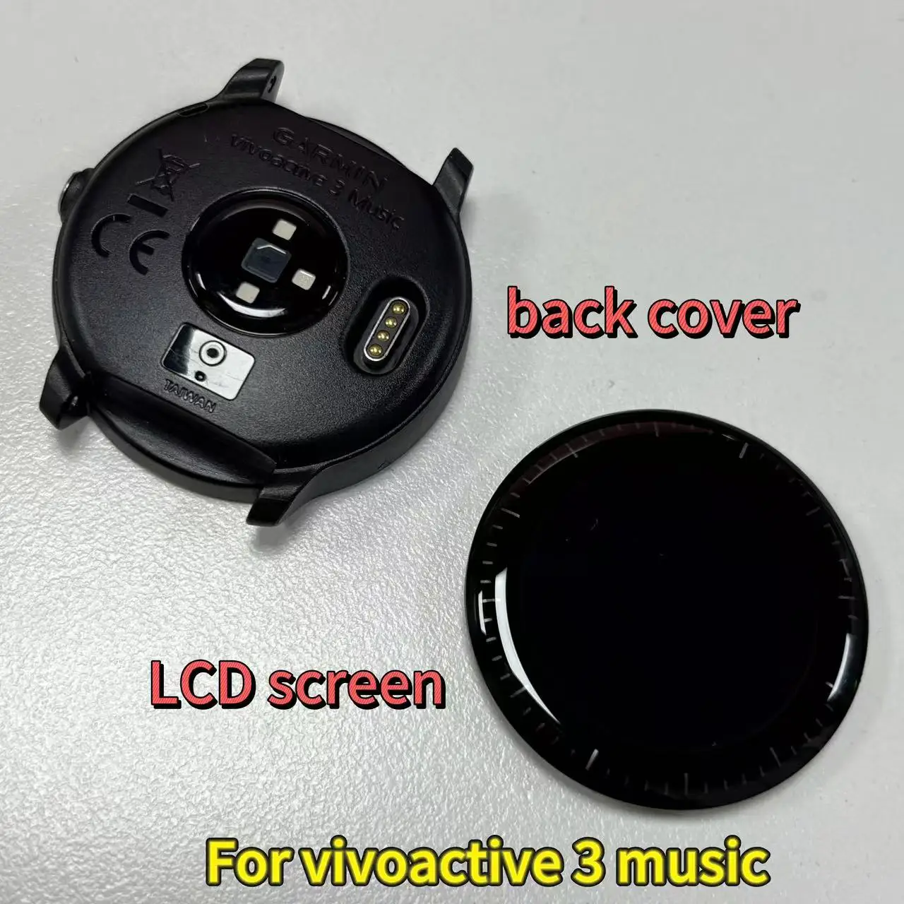 For Garmin Vivoactive 3 Music Back Cover / LCD Screen Handheld Repair Parts Optional Replacement