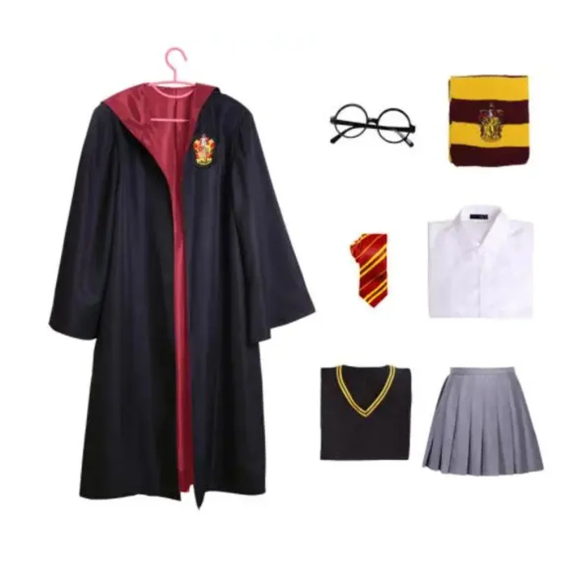 2025 NewHogwarts bata de Potter Hermione Granger capa para niñas disfraz de mago de Halloween Navidad mujeres Cosplay AA