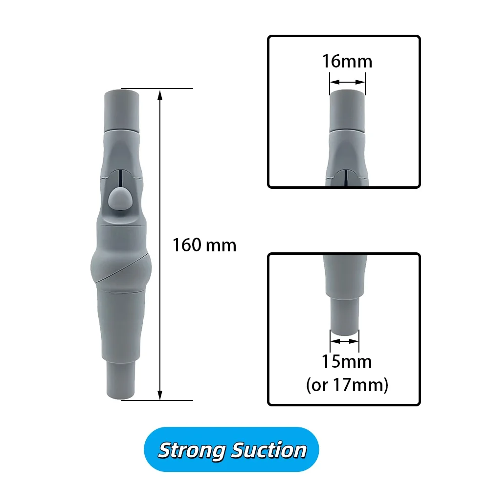 Dental Universal Saliva Swivel Sucker Suction Handle 17/15/11/8mm Connect Strong Weak Suction Autoclavable suction head tips