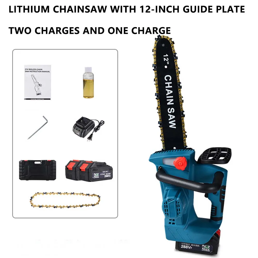 

8 inch 12 inch Electric Chainsaw Rechargeable Woodworking Saw Handheld Pruning Logging Saw Garden Power Tool