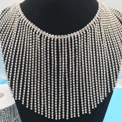 1Yard Long Tassel Ribbon Fabric Fringe Decoration Irregular Rhinestone Chain Beaded Shoes Bag Clothing Wedding Diy Sewing Tassel