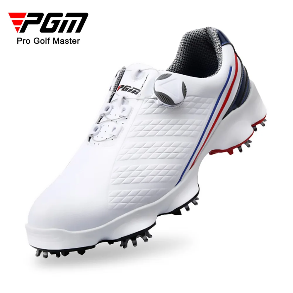 PGM zapatos de golf para hombre, suela ancha, cordones giratorios, impermeables y transpirables