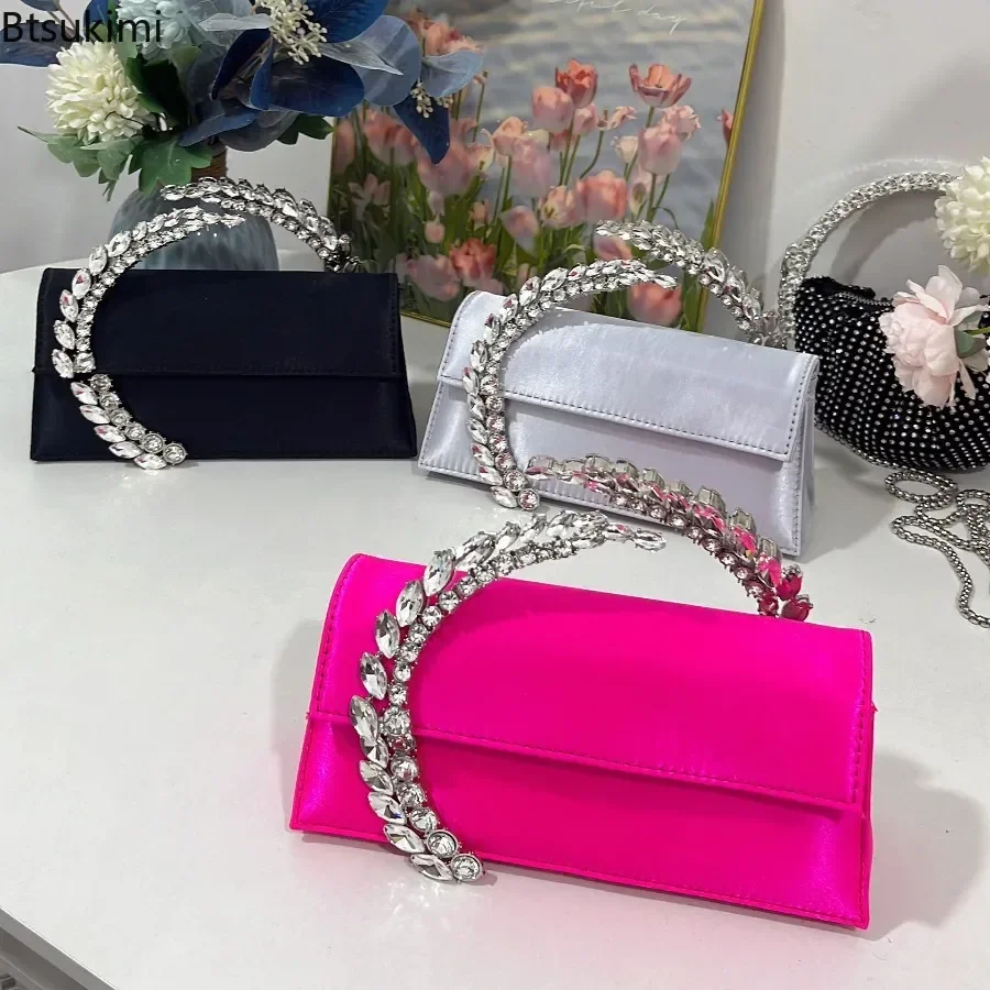 Elegant Gems Shoulder Bags Wedding Crystals Evening Bags Women Party Prom Cross Body Bags Bridal Handbagss Banquet Clutch Purses