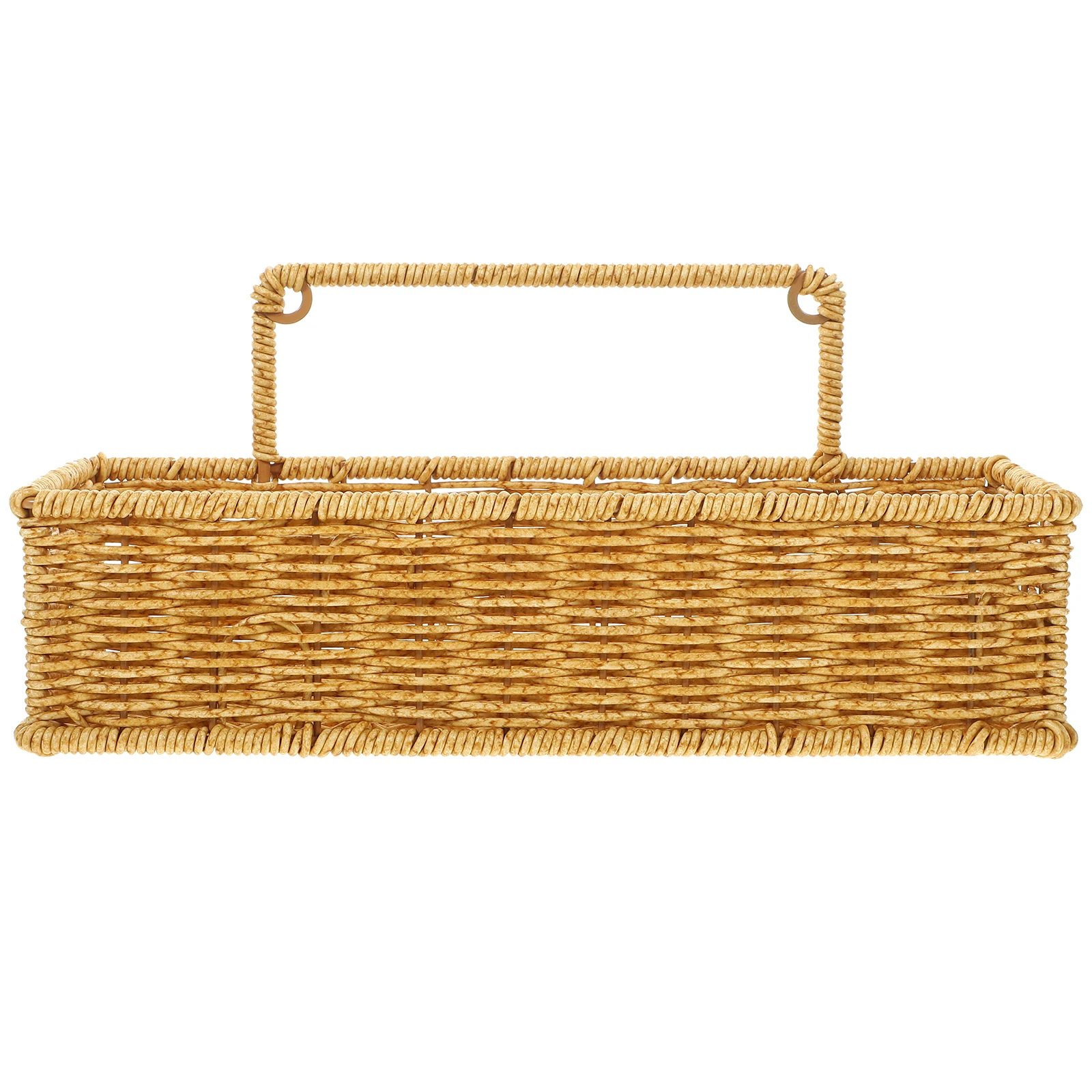 

Woven Storage Basket Bathroom Shelf Single Layer Wall Mount No Drill Kitchen Organizer Rattan Style Durability Easy Clean Long
