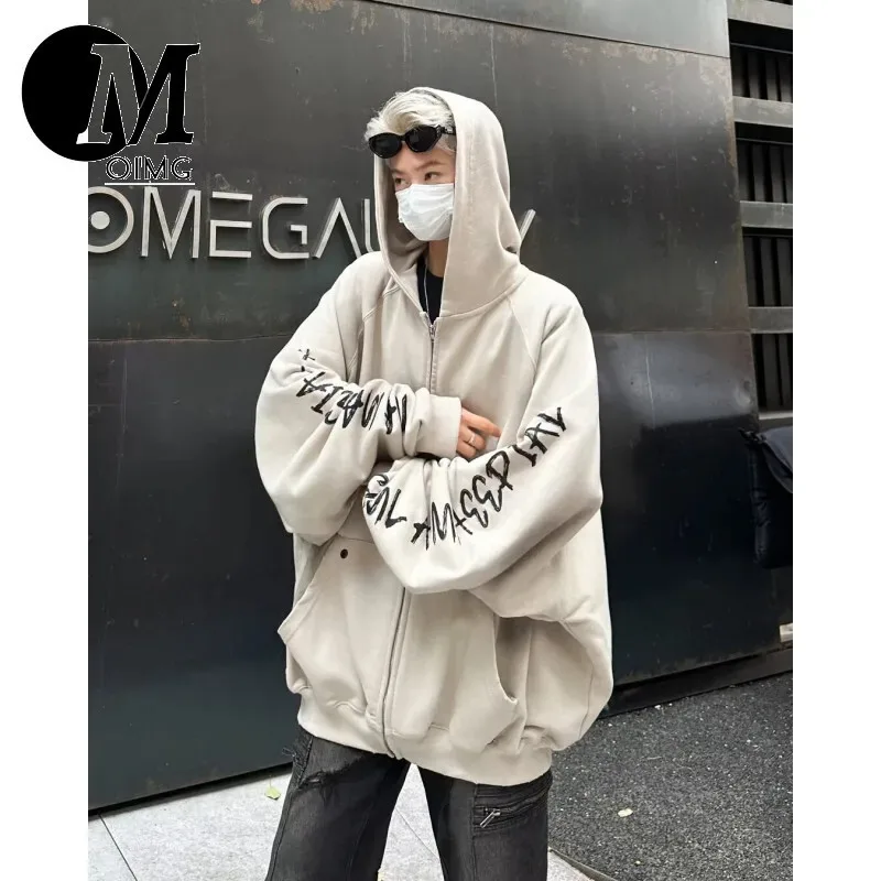 [OIMG] American Dirt Soil Style Graffiti Hooded Cardigan Sweatshirt, Men's Spring And Autumn Fashion