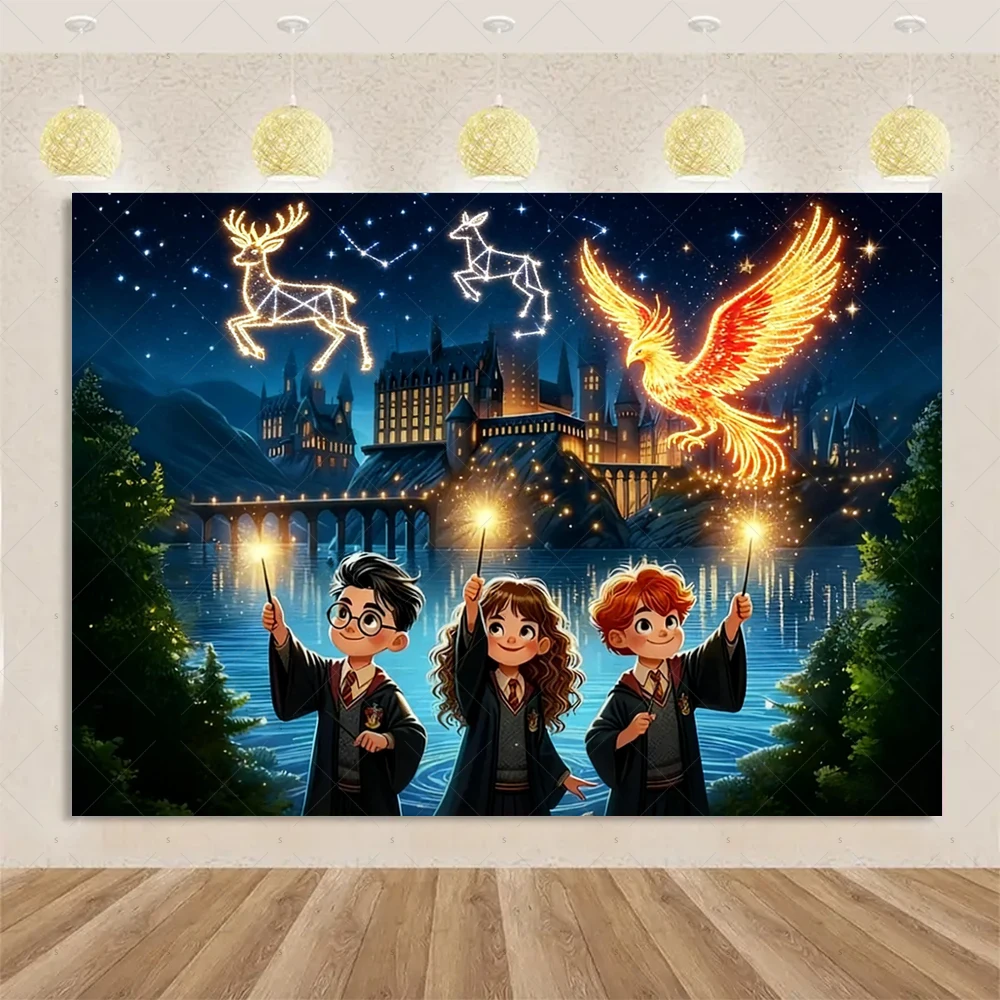 Hogwarts Magic Academy Theme Birthday Party Decoration Harry Potter Kids Gift Backdrop Baby Shower Supplies Photography Props view 4