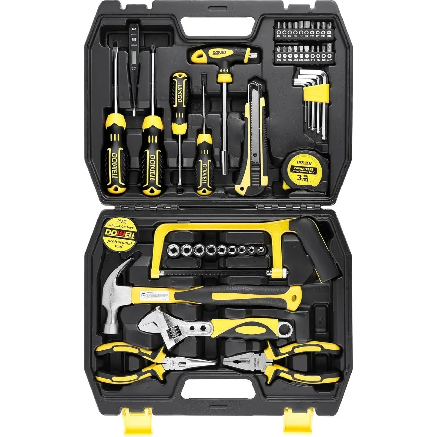 

Набор ручных инструментов для домашнего ремонта из 49 предметов с пластиковым футляром для хранения проектов DIY, ремонта дома и средства по техническому обслуживанию, прочный или