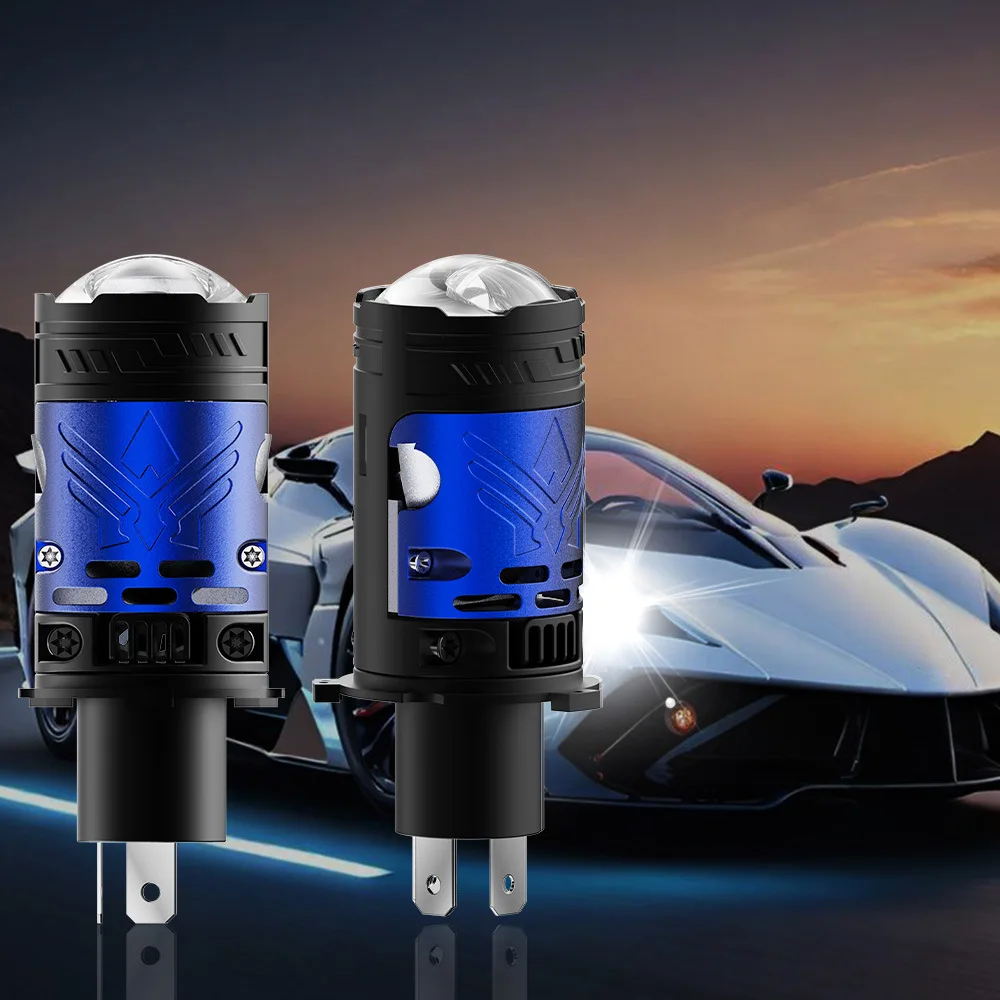 Direct insertion H4 LED headlight bulb projector lens super bright 6500K turbofan car light fisheye lens modified headlights 2pc