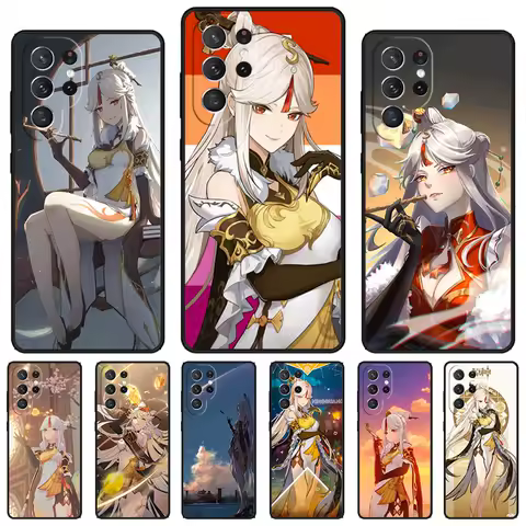 Genshin Impact NingGuang phone case For Samsung Galaxy S24 S23 S22 Ultra Note 10 20 Plus S8 S9 S10 S20 S21 FE Cover