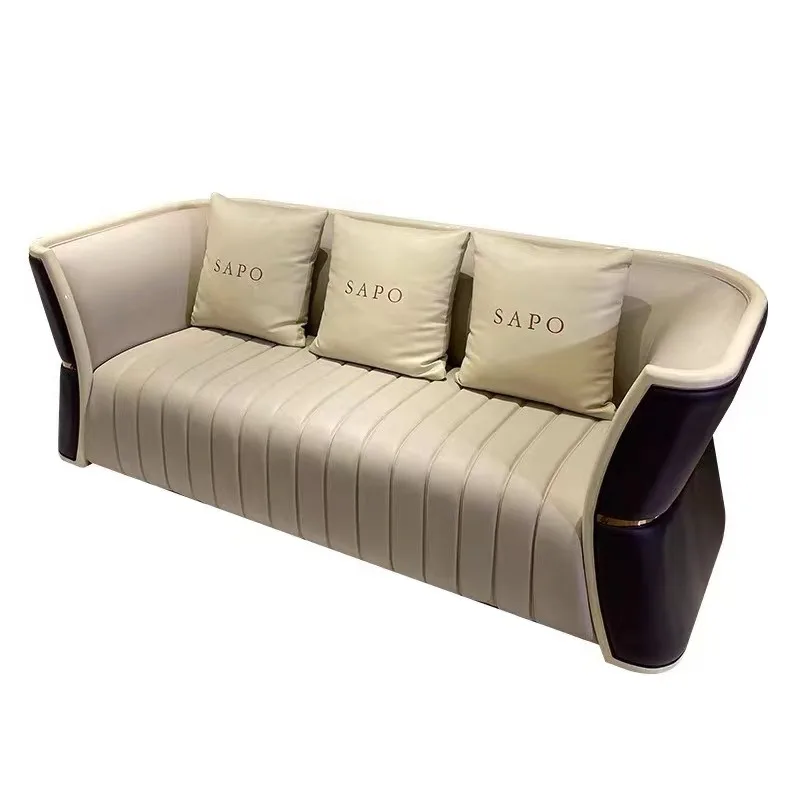

High-end light luxury villa sofa Bentley four-person leather sofa