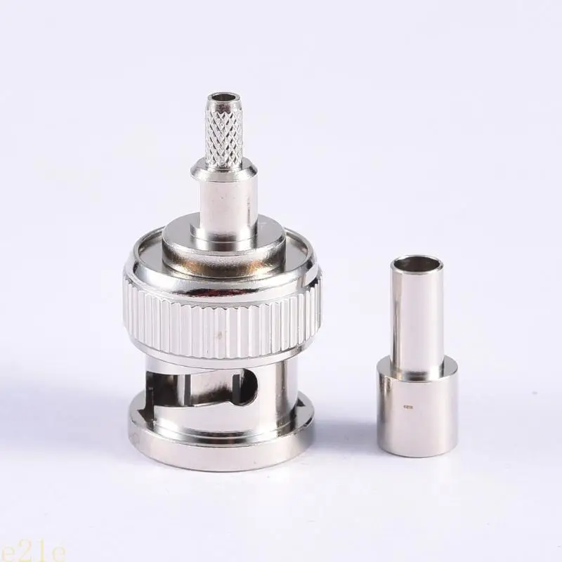 E21E BNC Male Plugs Crimp Connector for RG58 LMR195 RG142 RG400 Coaxial Cable