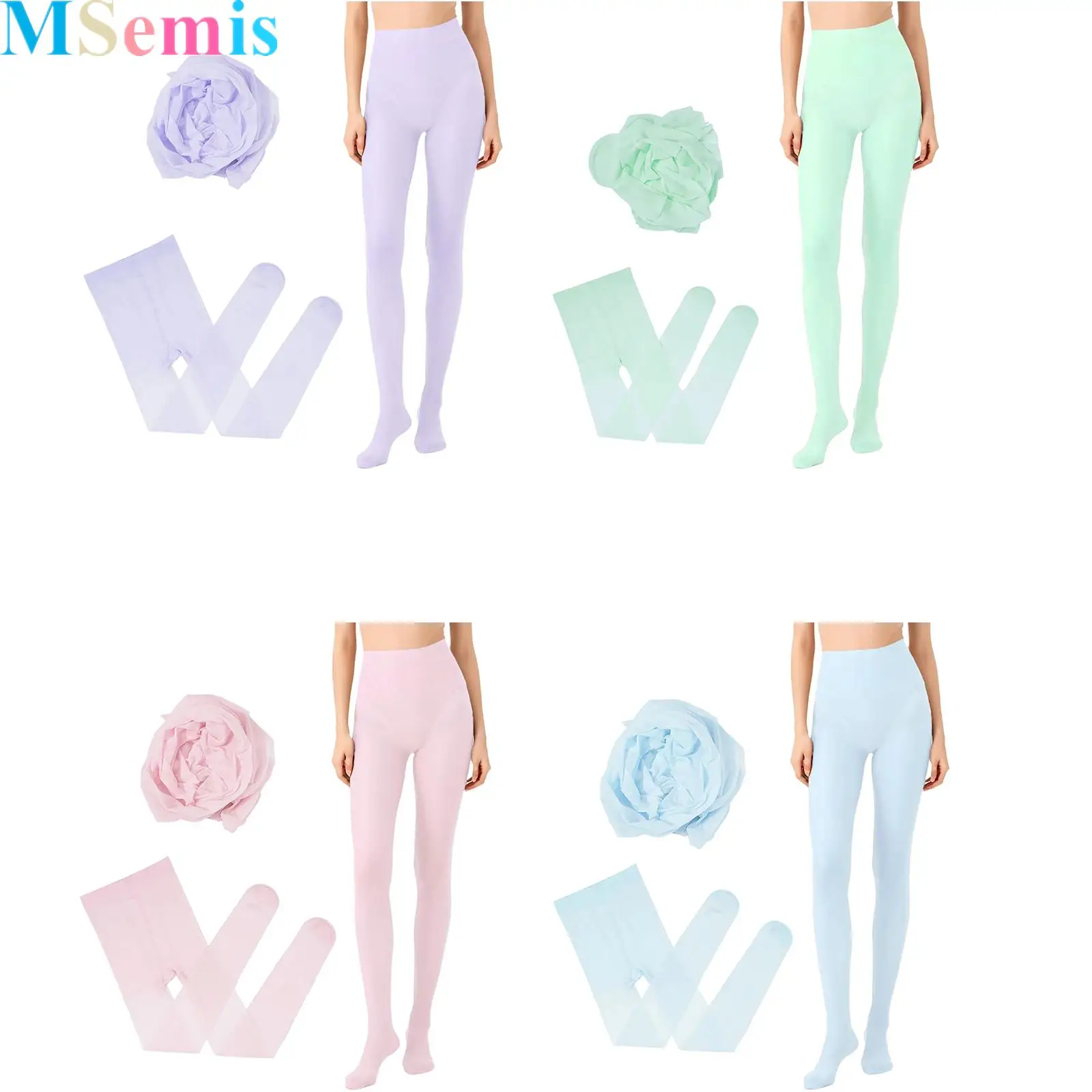 

1Pair Women Girls Fashionable Hot Solid Color Stretchy Pineapple Sheer Socks Pantyhose Stockings Costume Accessory