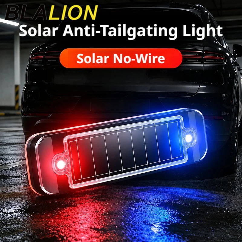 BALION Car LED Solar Power Warning Light Wireless Anti-Theft Caution Lamp Flashing Light Night Security for Car Accessories