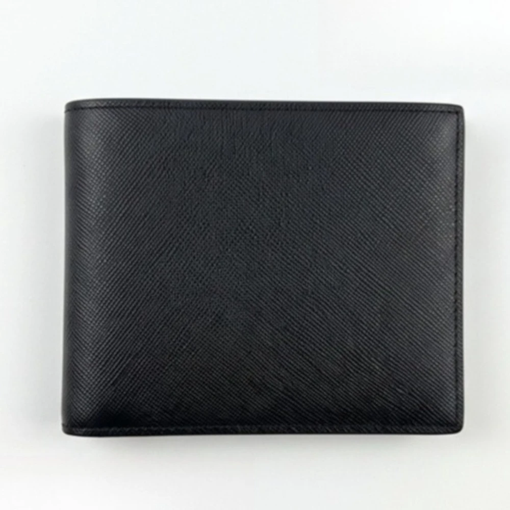 Luxury Men Wallets Black Top Grain Cowhide Sartorial Collection 6 Card Wallet Thin Money Clip for Commercial Office Casuals