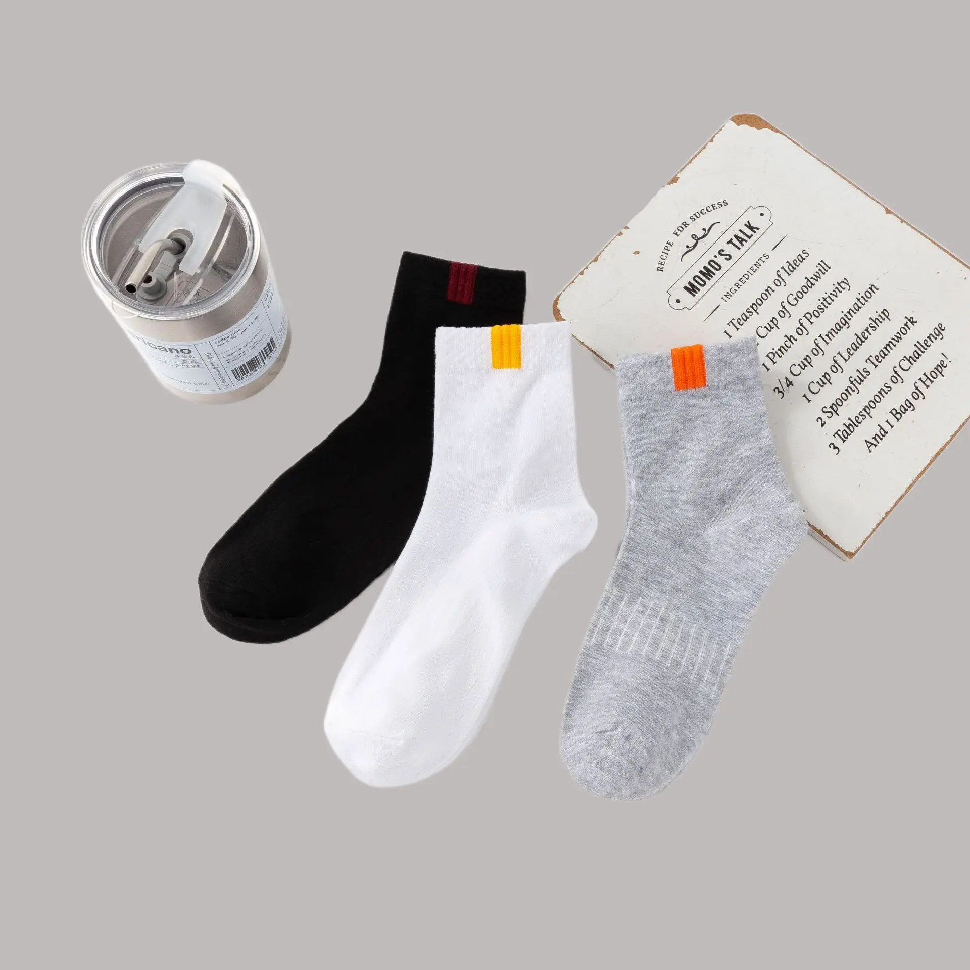 5/10 Pairs Men's Sports Cotton Casual Socks Autumn Breathable Waist Tied Sports Socks Sweat-absorbing Breathable Socks