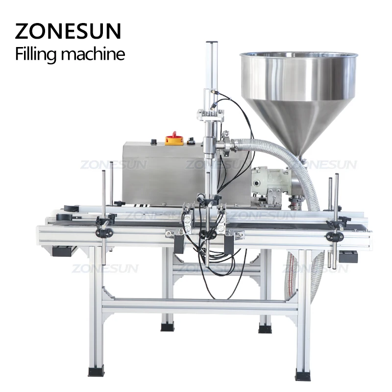 ZS-DTGT900P Automatic Desktop Single Diving Head Rotor Pump Food Jam  Cream Paste Filling Machine