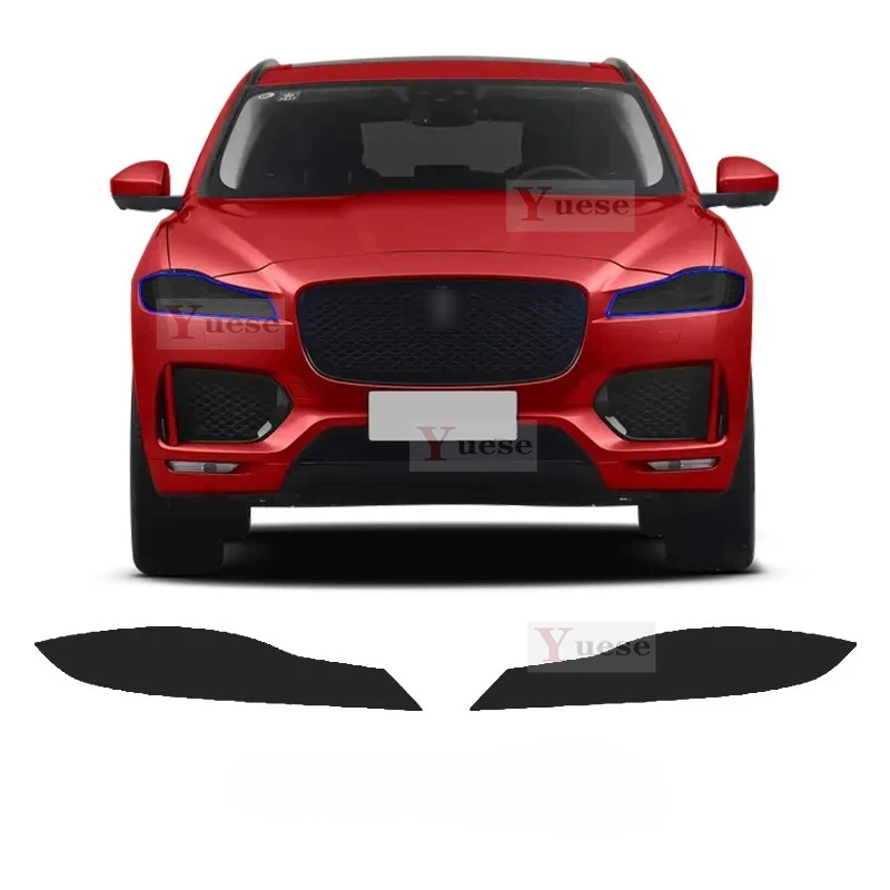

For Jaguar F-Pace X761 2016-2021 2 Pcs Car Headlight Protective Film Transparent Smoked Black TPU Sticker