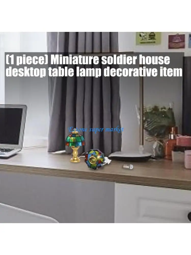 

090B Decorative Miniature Lamp For Doll House Interiors Lighting Solution Table Lamp Model Figure For Creative Scene Display