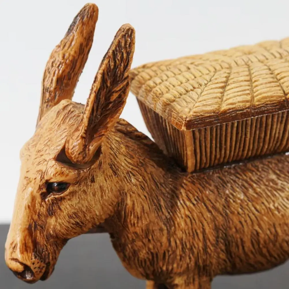

Vivid Donkey Sculpture Resin Decorative Figurine Texture Storage Basket Jewelry Small Items Desktop Storage Decoration
