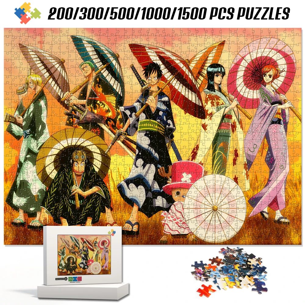 

Пазлы с героями аниме One Piece, развивающие игрушки Монтессори для детей, интеллектуальные игрушки с различными спецификациями, настраиваемые изображения