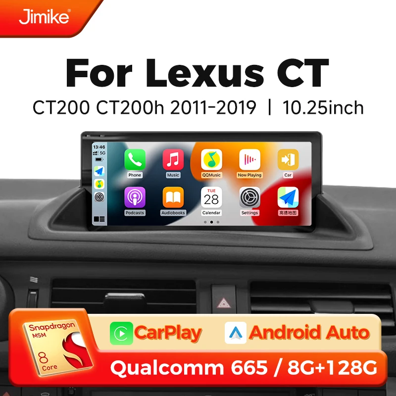 Android 14 Bluetooth Car Radio CarPlay For Lexus CT CT200 CT200h 2012-2020 GPS Navigation Touch Screen Multimedia Player Stereo