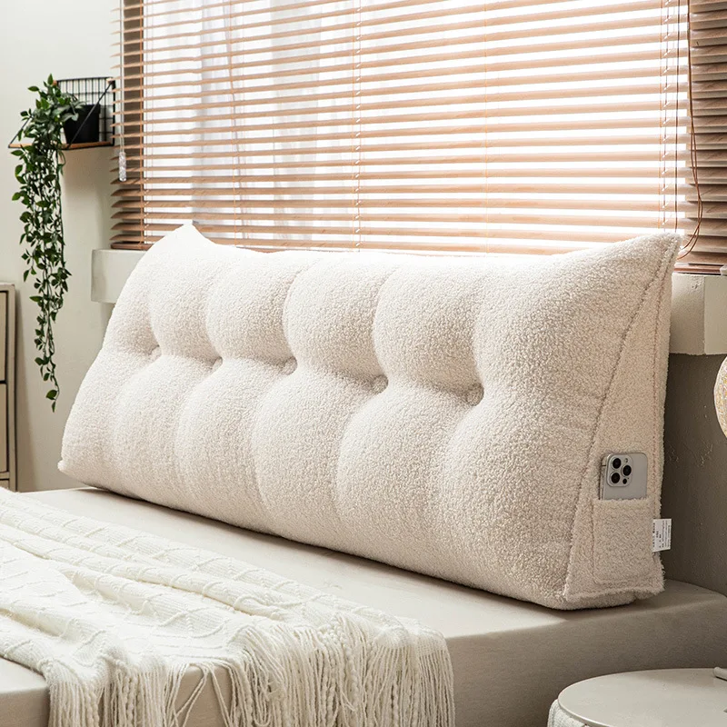 

Japanese Sle Large Barest Teddy Velvet Bed Head Pillow Tat Cuion Soft Sofa Bedroom Decorative Pillow with Waist Support