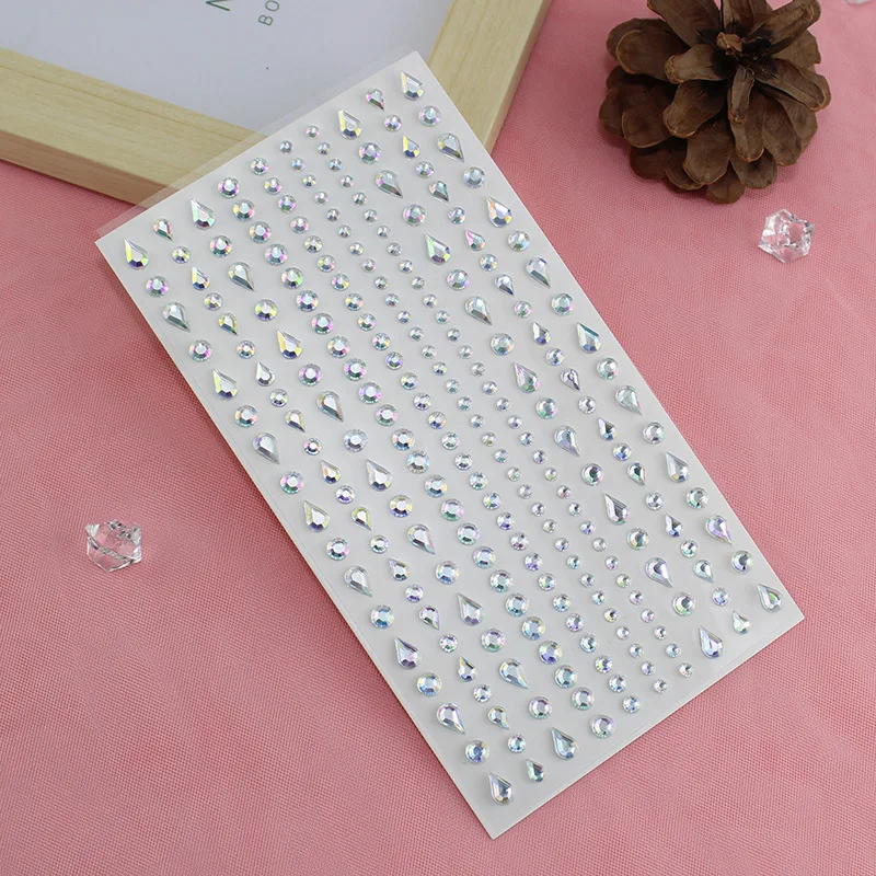 White Rhinestones 2mm 3mm 4mm Acrylic Diamonds Flatback Gems For Nail Art Face Body Makeup Star Pearl Hollow Star Decor