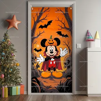 迪士尼米奇萬聖節南瓜蝙蝠門橫幅攝影背景室內外牆門廊背景派對用品 10 最佳銷售 萬聖節米奇 - №9