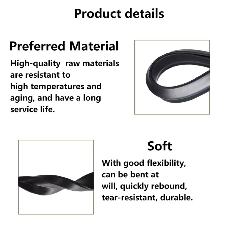 F-shaped sealing strip for glass doors and windows, H-shaped soundproofing, windproof, waterproof, and shock-absorbing rubber st