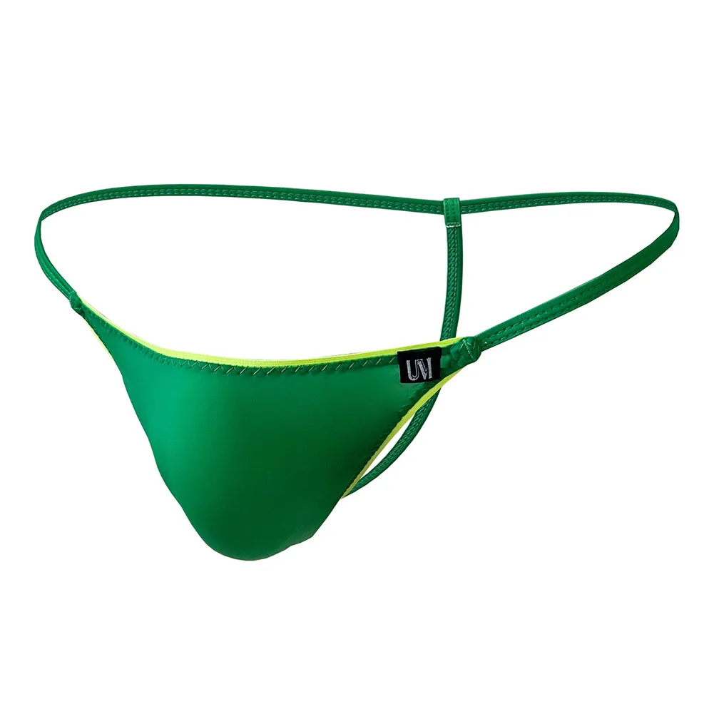

Men M-2XL Size G-String Thongs No Pouch Comfortable Tight Underwear Breathable Thin Ice Silk Man T-back Panties