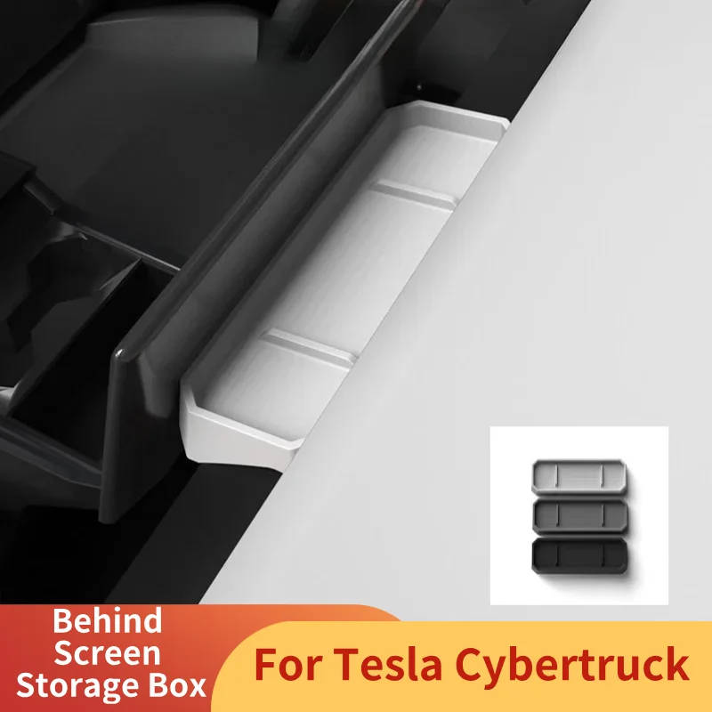 

Ящик для хранения на центральной консоли за экраном для Tesla Cybertruck 2024-2026, органайзер на приборной панели, скрытый лоток, силиконовые автомобильные аксессуары