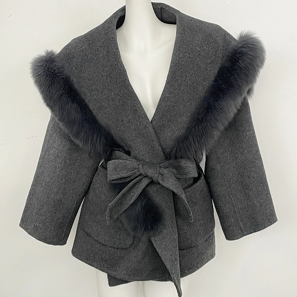 Women's Fur Coat Outerwear Daily Commuting Trim Winter Wool Coat Comfortable Double Faced Outerwear for Casual Fashion Styling