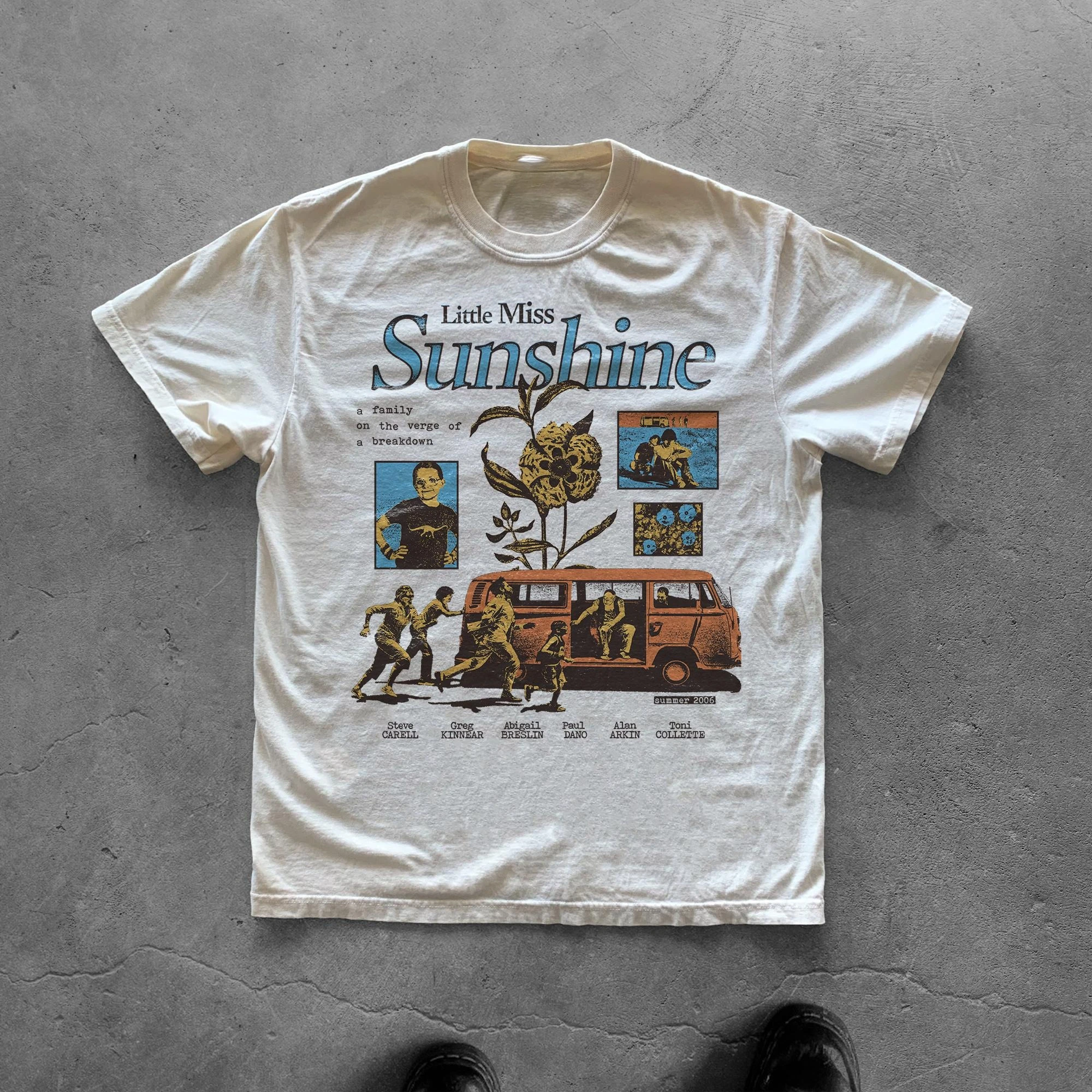 Little Miss Sunshine Graphic Tee Vintage Collage Comfort Colors Shirt Summer Men's and Women's Loose and Breathable T-shirt Top