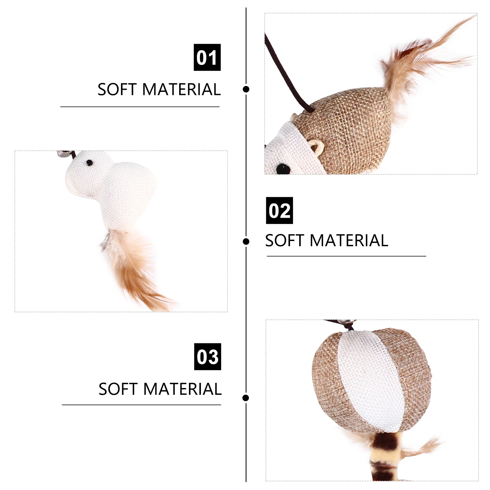 

5pcs Stick With Bell Teaser For Indoor Interactive Play Kitten Teasing String Training Tool