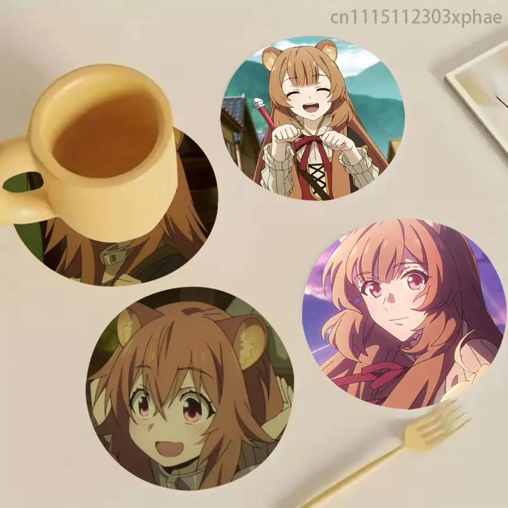 S-Shield Hero TRotSH Raphtalia Wooden Coaster Set, A Must-Have For Holiday Parties,Suitable For Bars, Offices , Size 10cm X 10cm