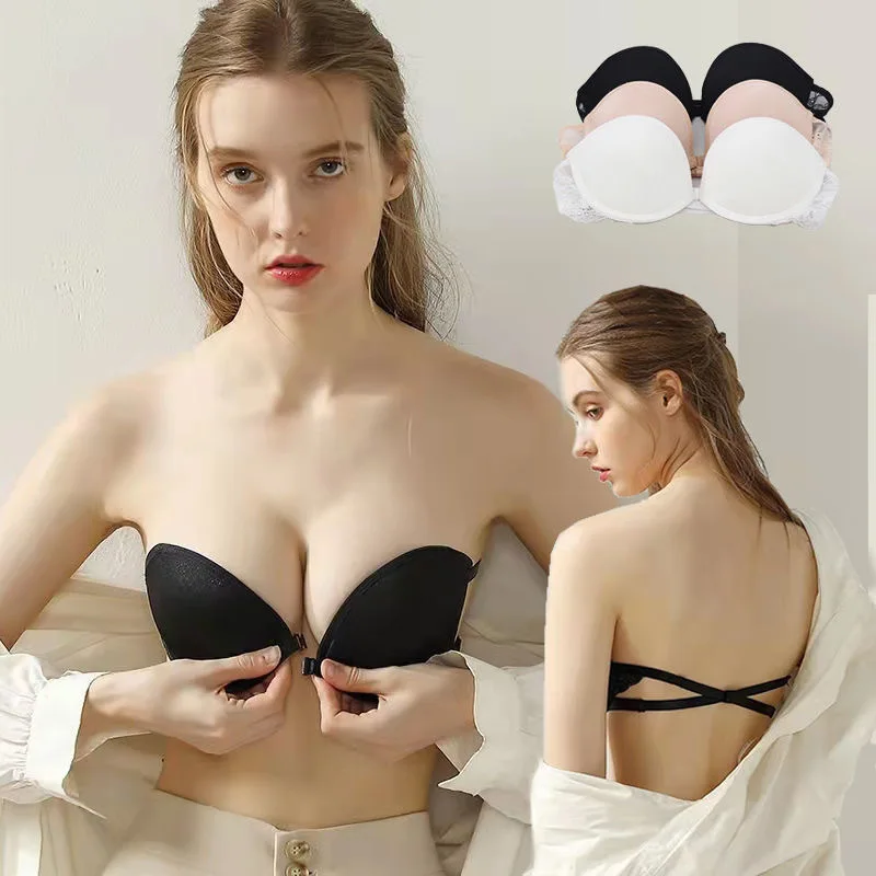 

Invisible Strapless sexy Bra for Women Wireless Push-Up Lace, Anti-Slip, Convertible Back, Perfect for Small Busts & Party Wear