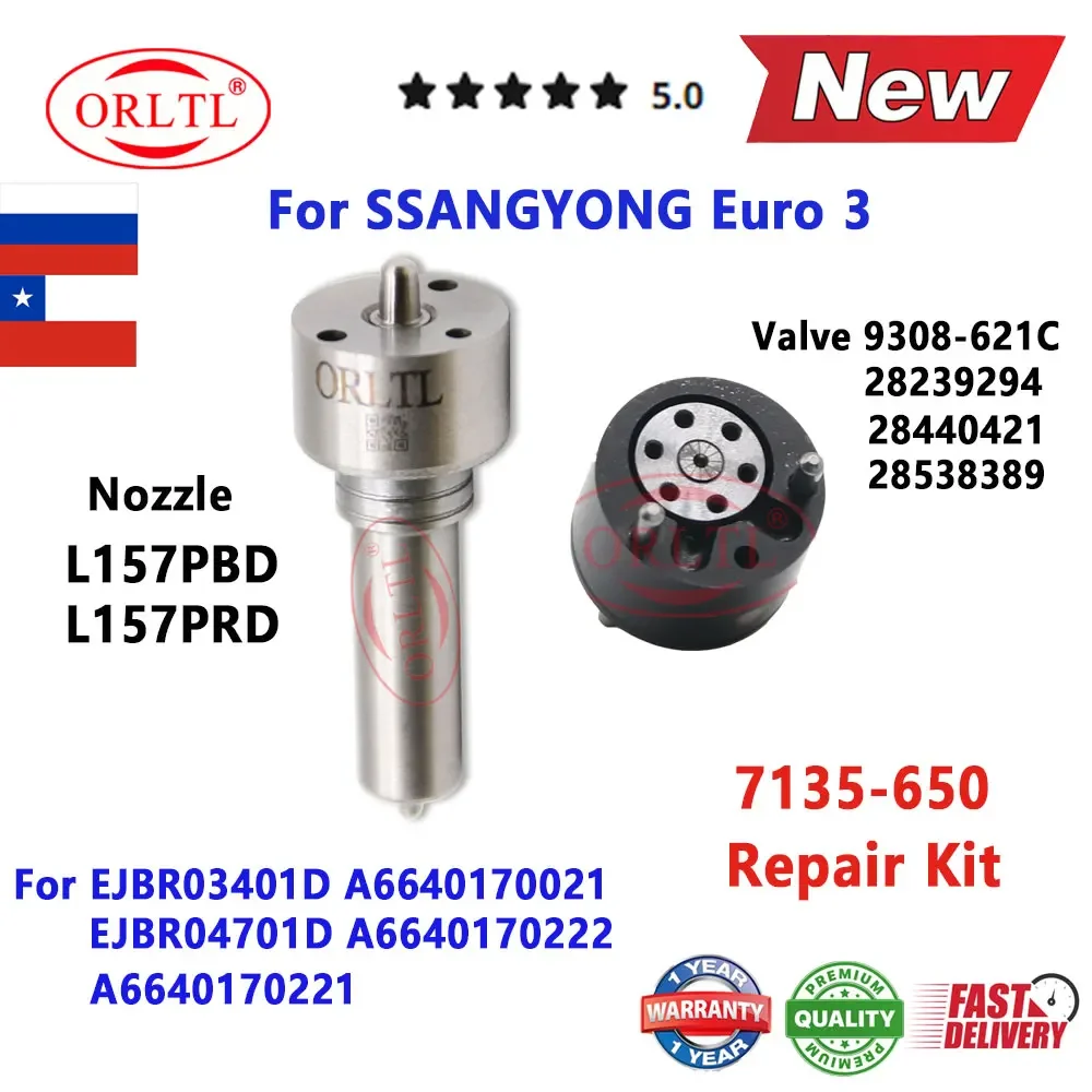 A6640170021 New Injector Repair Kit Nozzle L157PBD Valve 9308-621C for SSANGYONG EJBR03401D EJBR04701D A6640170222