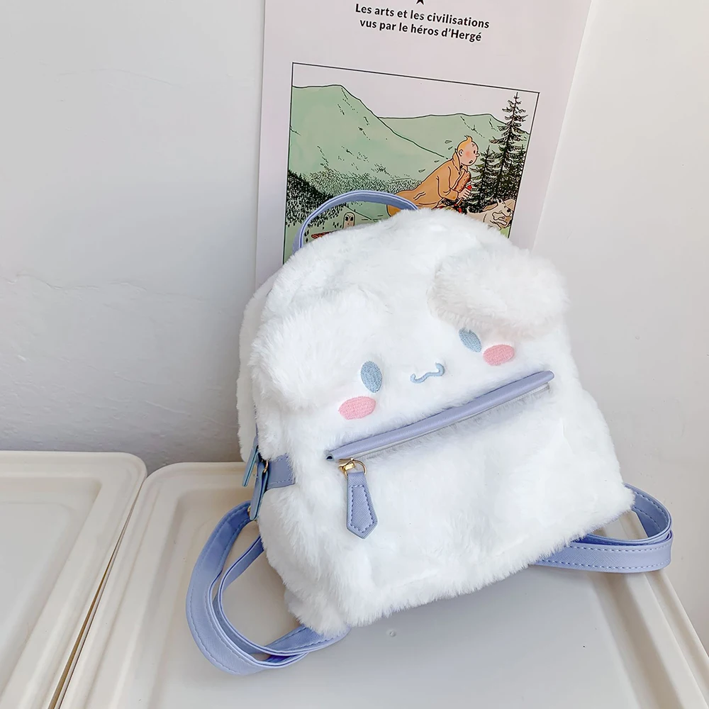 Kawaii Cartoon Cute Sanrio Cinnamoroll Shoulder Backpacks Bag My Melody School Bag Key Coin Purse Plush Bag Girl Toy Gifts